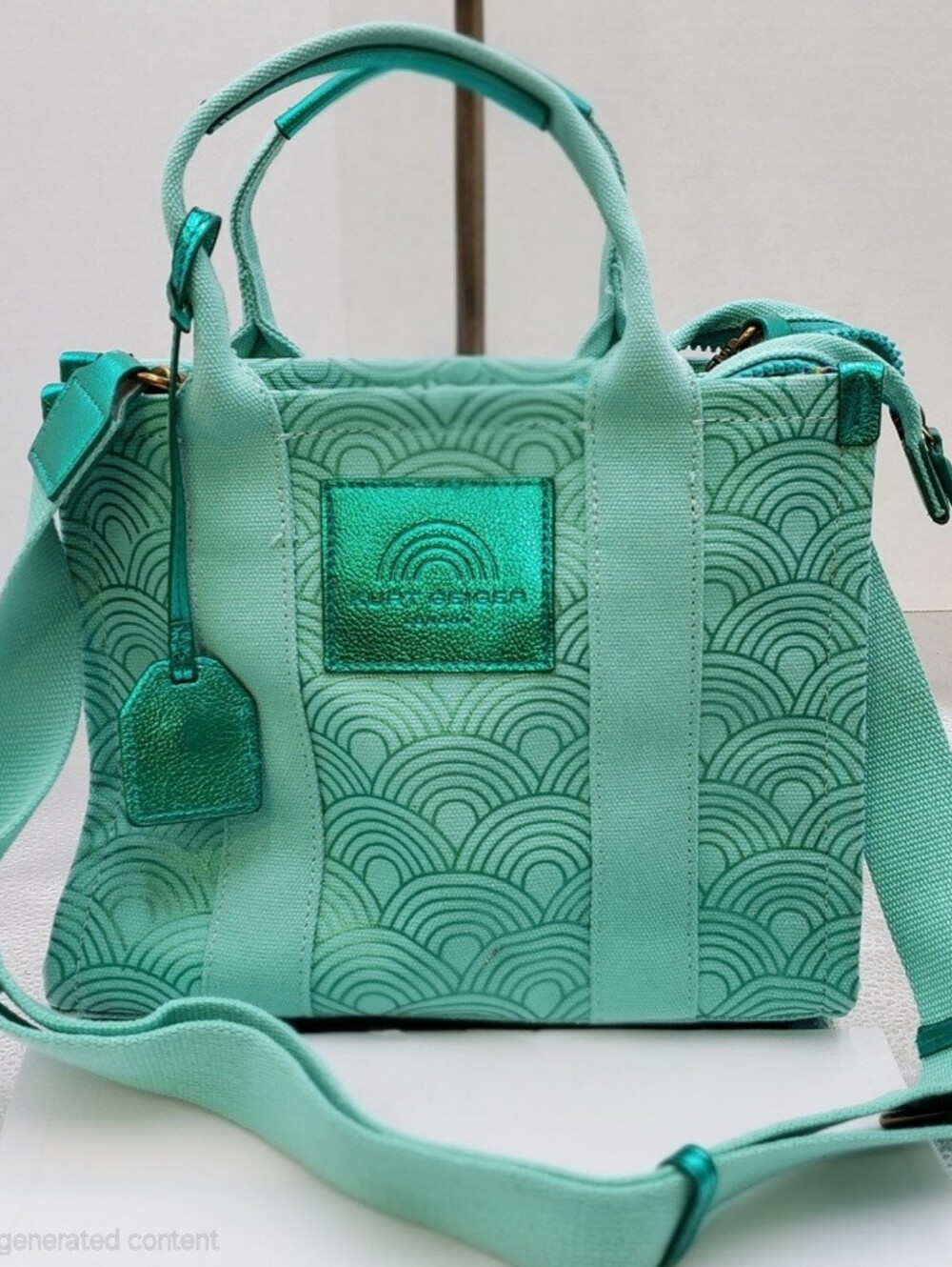Kurt Geiger Mint Green Patterned Crossbody Bag